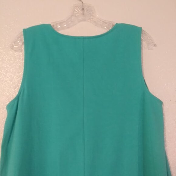 Denim & CO women's size M turquoise blue sleeveless blouse - Picture 5 of 12